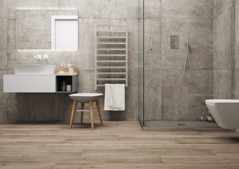 gray bathroom porcelain tile