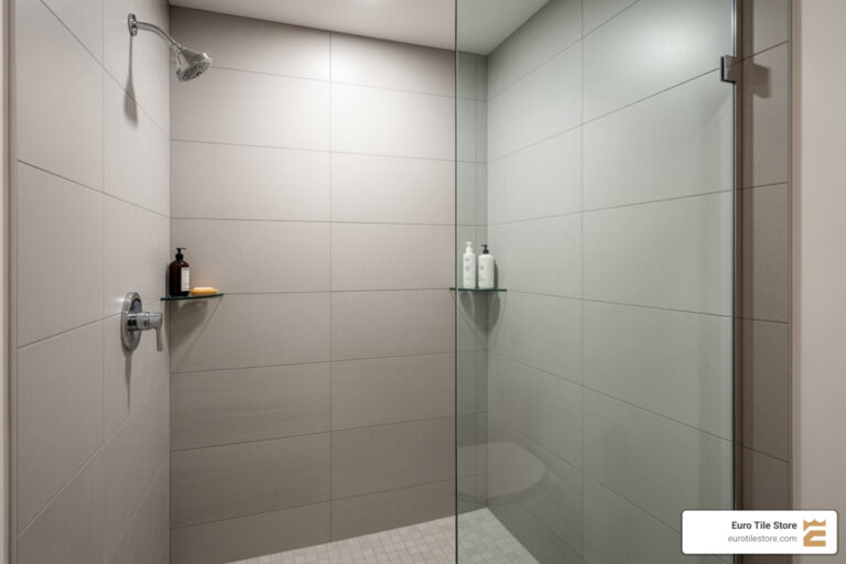 small shower big tile